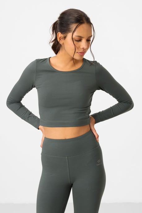 Baumwolle-Elasthan Crop-T-Shirt und Leggings-Set - Image 6