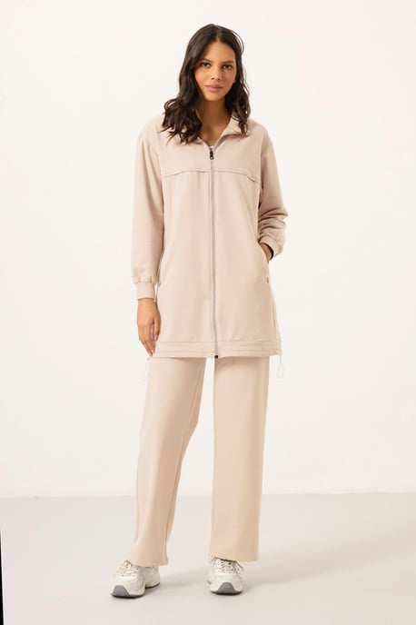 Damen Sweatshirt und weite Hose aus Baumwollmischung Set - Image 3
