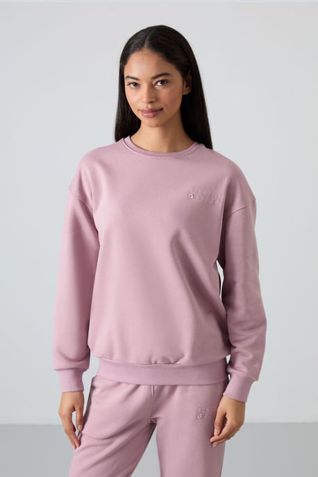 Oversized Sweatshirt und Hose mit elastischem Saum Set - Image 2