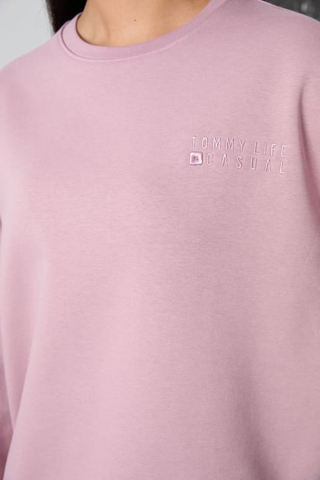 Oversized Sweatshirt und Hose mit elastischem Saum Set - Image 5
