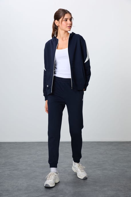 Oversized Kapuzen-Zip-Sweatshirt und Hose Set - Image 1