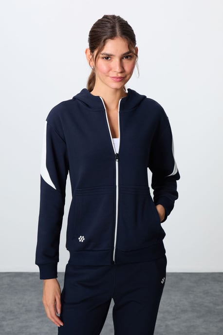 Oversized Kapuzen-Zip-Sweatshirt und Hose Set - Image 2