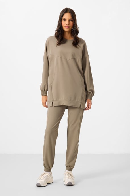 Oversized Fleece Sweatshirt und Hose Set - Image 1