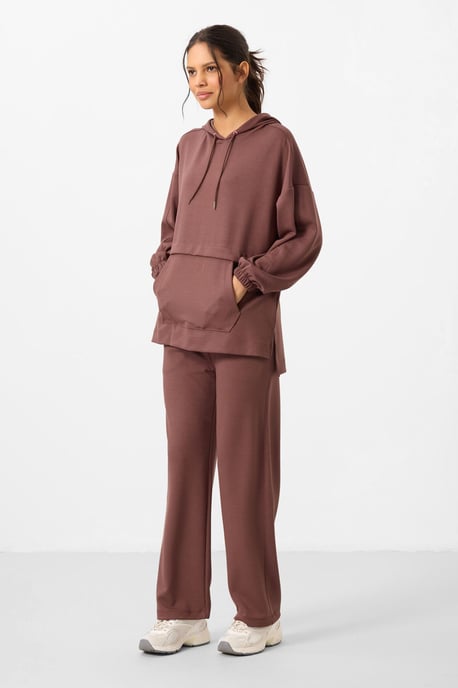 Oversized Kapuzenpullover und weit geschnittene Hose Set - Image 3