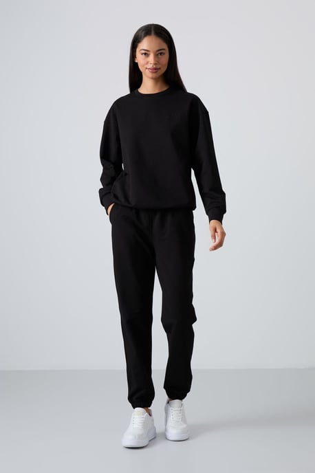 Oversized Sweatshirt und Set mit elastischen Bundhosen - Image 2