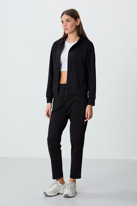 Damen Kapuzen-Zip-Sweatshirt- und Hosen-Set - Image 4
