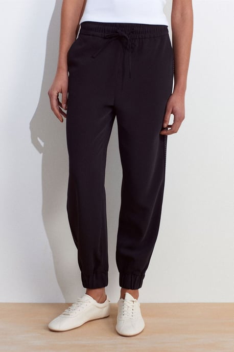 Dilvin Damen Jogginghose aus Polyester-Crepe - Schwarz - Image 5