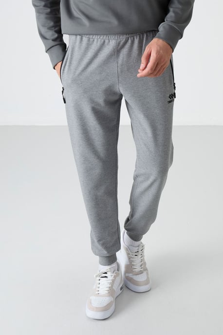 Herren Einfarbige Sweatpants mit Reißverschlusstasche - Image 1
