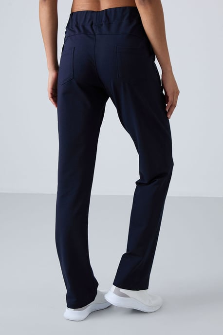 Tommy Life Sweatpants mit hoher Taille, geradem Bein - Marineblau - Image 4