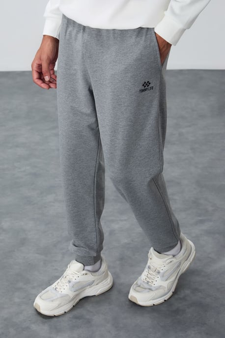 Herren einfarbige Fleece-Sweatpants - Image 3