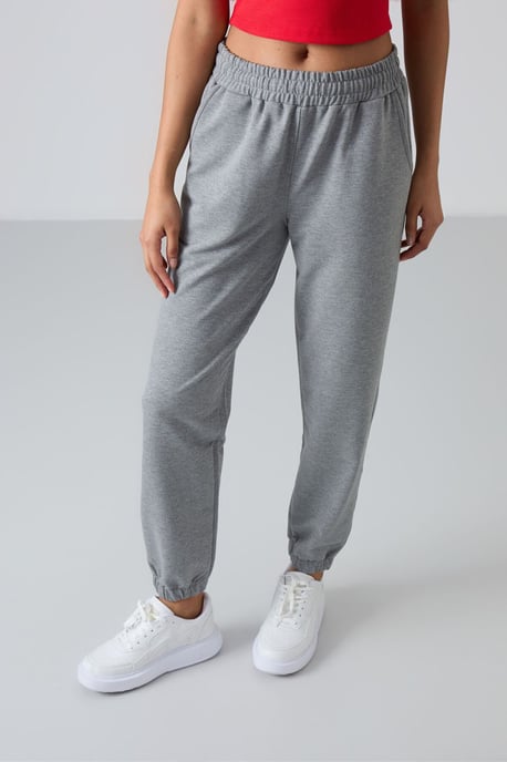 Damen Hochbundige Relaxed Fleece Jogginghosen - Image 2