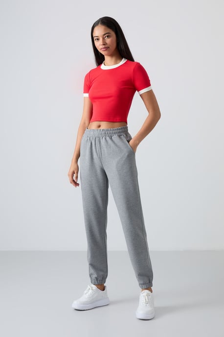 Damen Hochbundige Relaxed Fleece Jogginghosen - Image 3