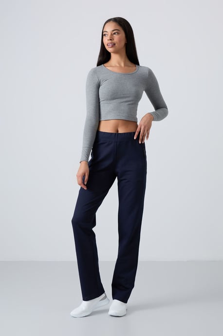 Damen gerade geschnittene Fleece-Sweatpants - Image 1