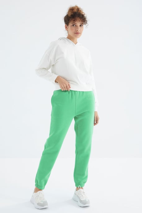 Damen Hohe Taille Fleece Jogger Sweatpants - Image 1