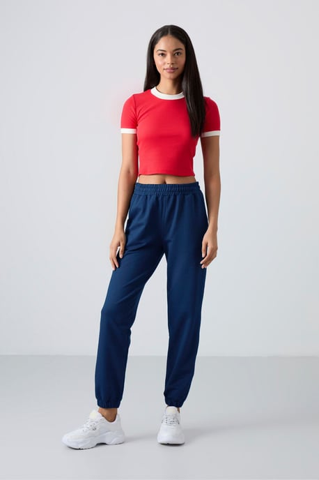 Damen Hochtaillierte, Lässige Fleece-Jogginghosen - Image 1