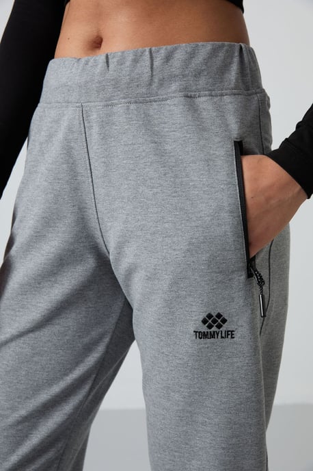 Damen gerade geschnittene Fleece-Sweatpants - Image 3