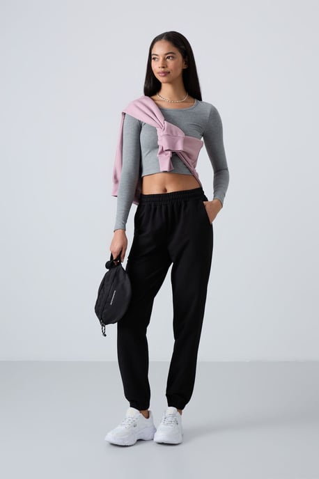Damen High-Waist Relaxed Fleece-Jogginghosen - Image 2