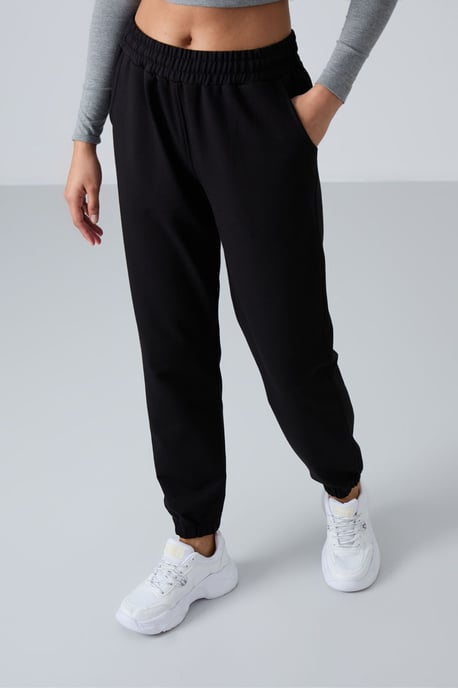 Damen High-Waist Relaxed Fleece-Jogginghosen - Image 3