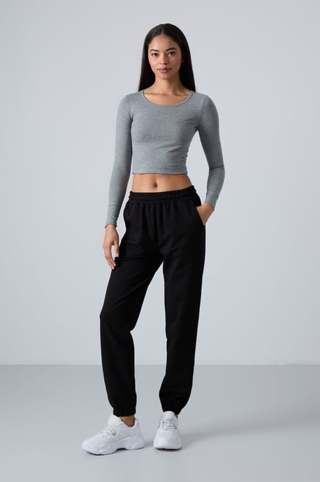 Damen High-Waist Relaxed Fleece-Jogginghosen - Image 4