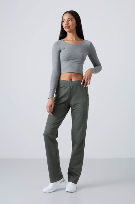 Damen Gerade geschnittene Fleece-Sweatpants - Image 1