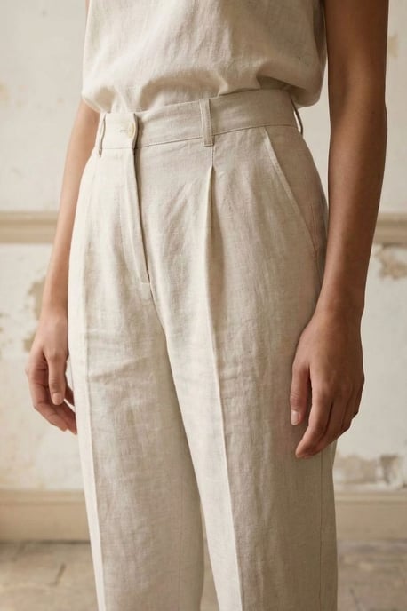Hochtaillierte gerade Crepe-Hosen - Image 6