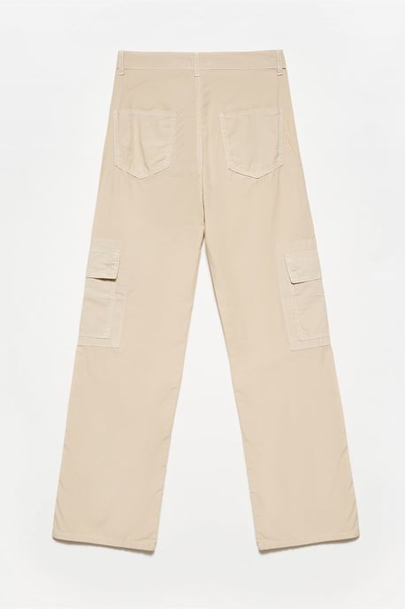 Hochtaillierte Baumwoll-Popeline Gerade-Pants - Image 2
