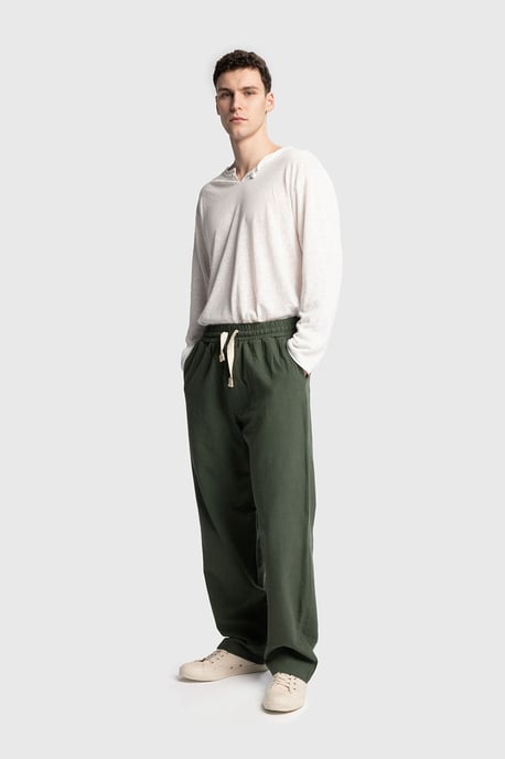 Gerade geschnittene Hose mit Kordelzugbund - Image 2