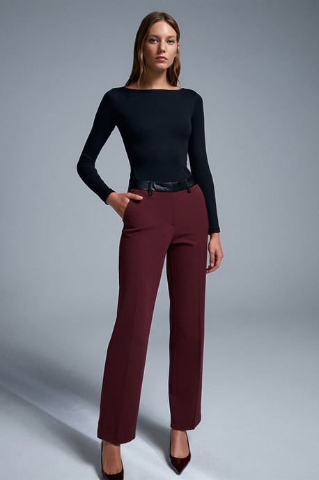 Damen Kunstleder Gerade Hose - Image 3