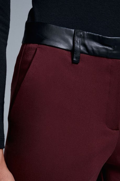Damen Kunstleder Gerade Hose - Image 4