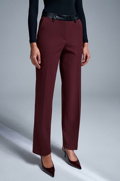 Damen Kunstleder Gerade Hose - Image 5