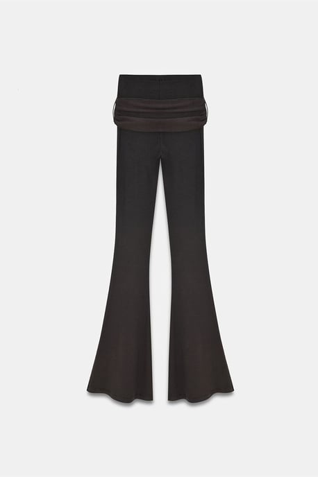 Hochtaillierte Bootcut-Jersey-Hose mit Bindegürtel - Image 6