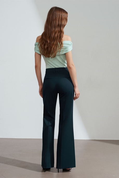 Damen High-Waist Flare Gabardine Hose - Image 2