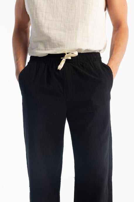 Gerade geschnittene Hose mit Kordelzugbund - Image 3