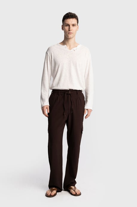 Herren Baumwoll Gerade-Schnitt Strickhosen - Image 1