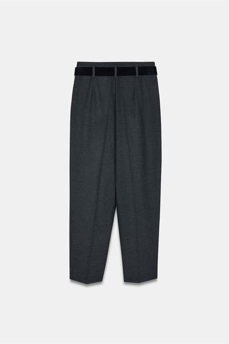 Hochtaillierte gerade Crepe-Hosen mit Gürtel - Image 6