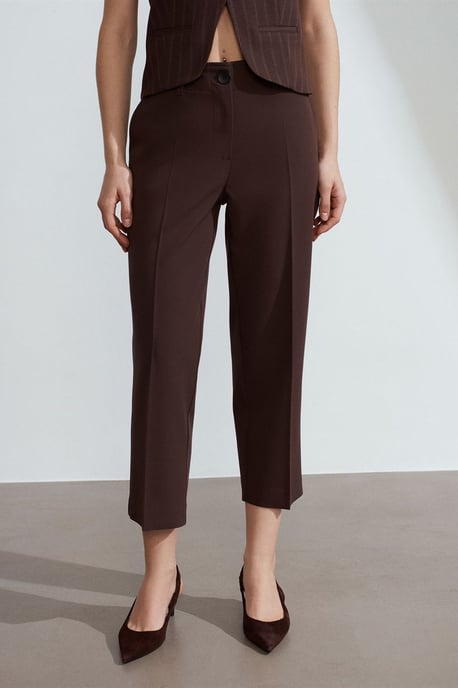 Hochtaillierte, Gürtelgürtel Capris für Damen - Image 2