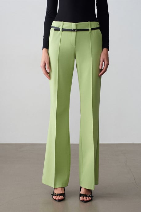 Belted Straight-Leg-Crepeshosen - Image 3