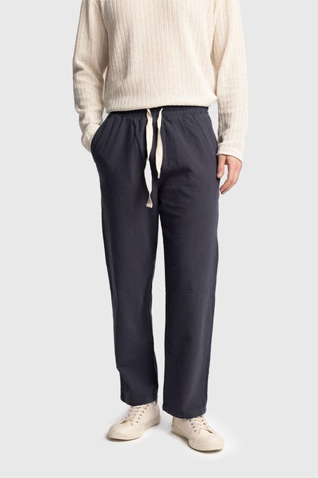 Gerade geschnittene Hose mit Kordelzugbund - Image 1