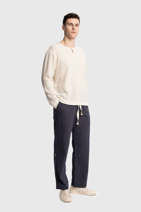 Gerade geschnittene Hose mit Kordelzugbund - Image 3