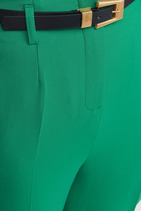 Hochtaillierte gerade Crepe-Hosen mit Gürtel - Image 4