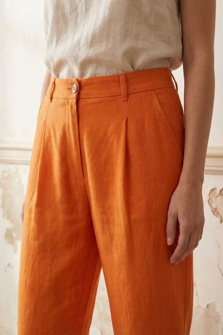 Hochtaillierte gerade Crepe-Hosen - Image 6