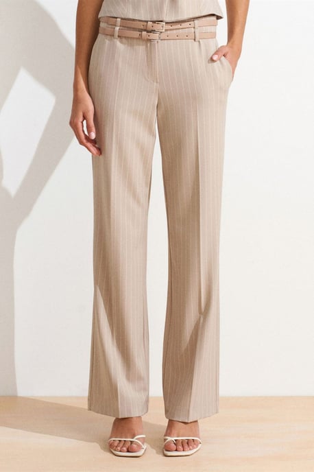 Gestreifte gerade geschnittene Hose mit Gürtel - Image 5