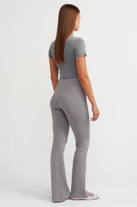 Damen Hochwaisted Gerippte Schlaghose - Image 2