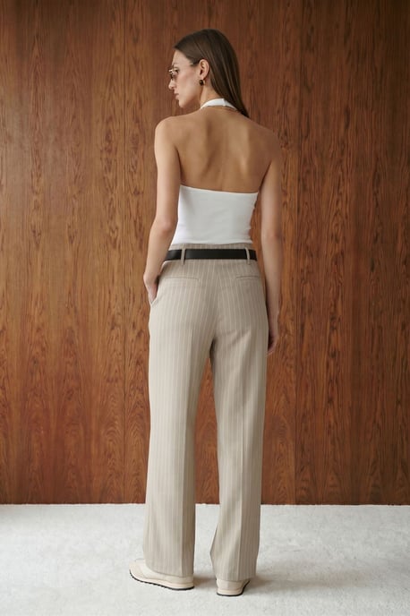 Gestreifte weite plissierte Hosen - Image 2