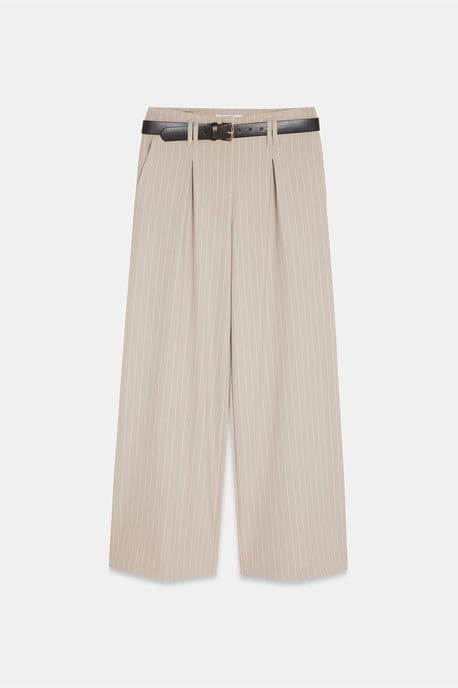 Gestreifte weite plissierte Hosen - Image 5