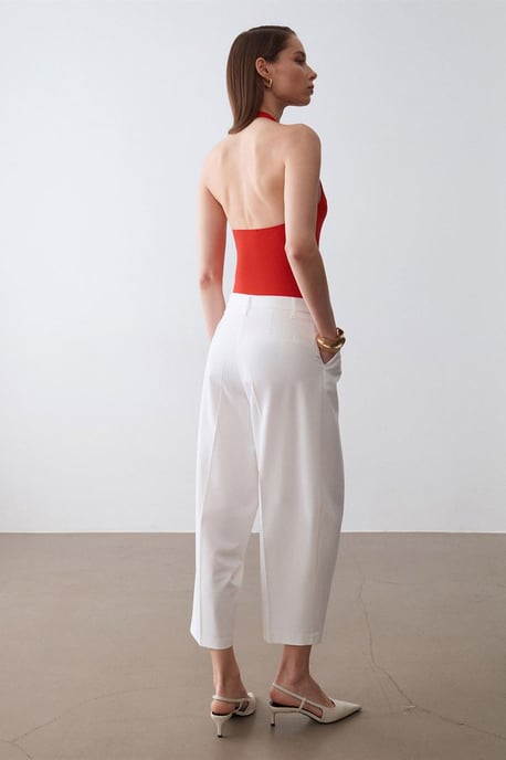 Hoch taillierte weite Crepe-Hosen - Image 2