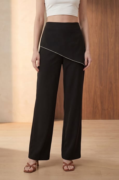 Hoch taillierte weite Crepe-Hosen - Image 2