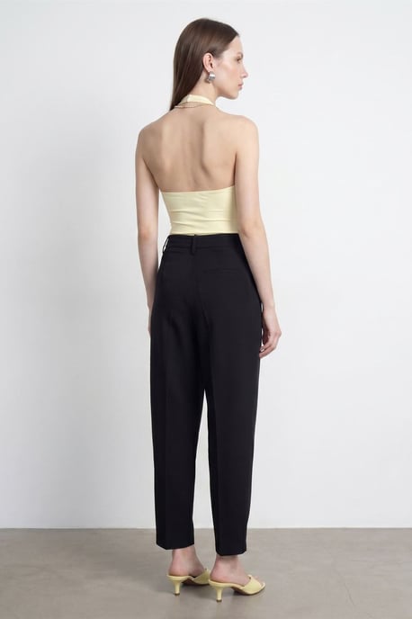 Hoch taillierte weite Crepe-Hosen - Image 2