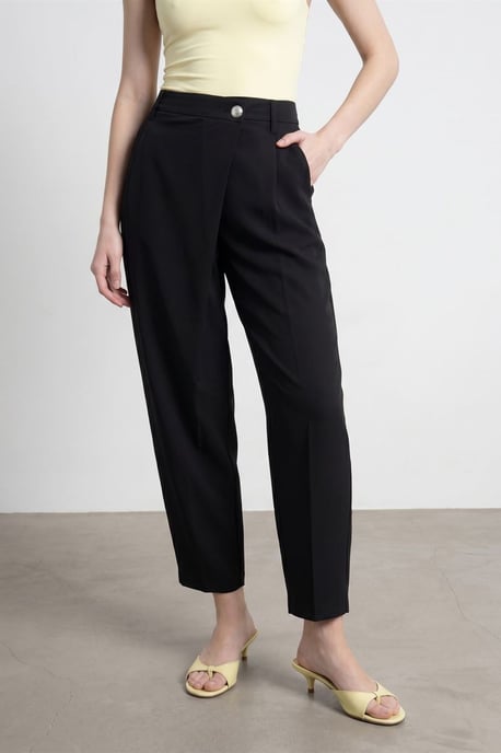 Hoch taillierte weite Crepe-Hosen - Image 4
