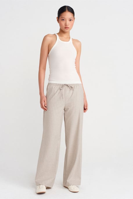 Gestreifte Weite Woven-Hosen - Image 1